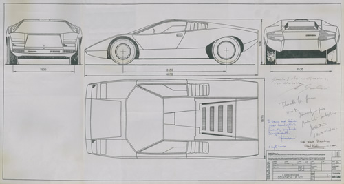 Lamborghini Countach LP500 blueprint